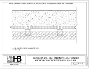 HB-200-DA-213HS CONCRETE BACKUP - PLAN