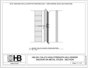 HB-200-DA-213HS MTL STUD BACKUP - SECTION