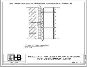 HB-200-DA-213SH CMU BACKUP - SECTION