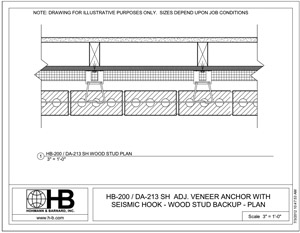 HB-200-DA-213SH WOOD STUD BACKUP - PLAN