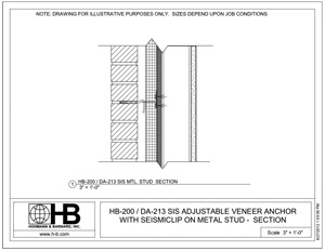 HB-200 DA-213 SIS MTL STUD SECTION