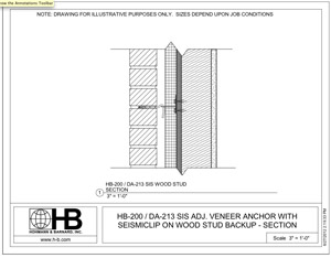 HB-200 DA-213 SIS WOOD STUD SECTION